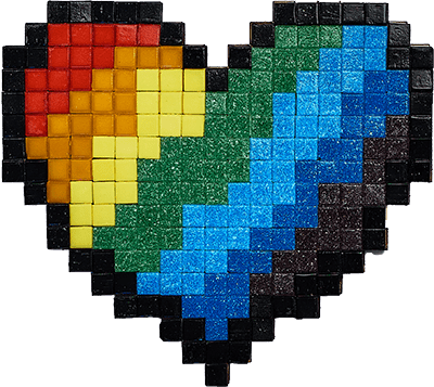 CrePix: Kit fai da te di mosaico arcobaleno con la Pixel Art a Cuore - Mosaici di Barbara