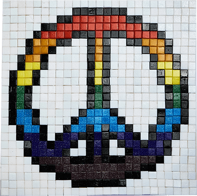 CreaPix: Kit fai da te di mosaico arcobaleno con la Pixel Art a Peace - Mosaici di Barbara