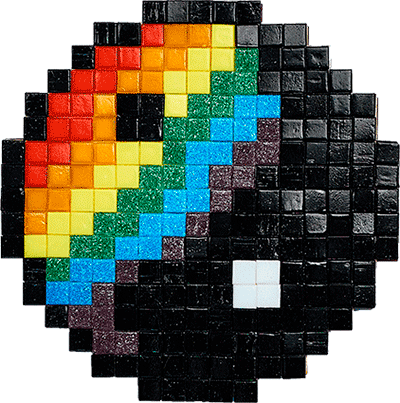 CreaPix: Kit fai da te di mosaico arcobaleno con la Pixel Art a Yin e Yang - Mosaici di Barbara