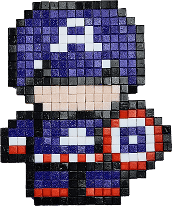Kit mosaico fai da te con la Pixel Art: Super Eroe - Mosaici di Barbara