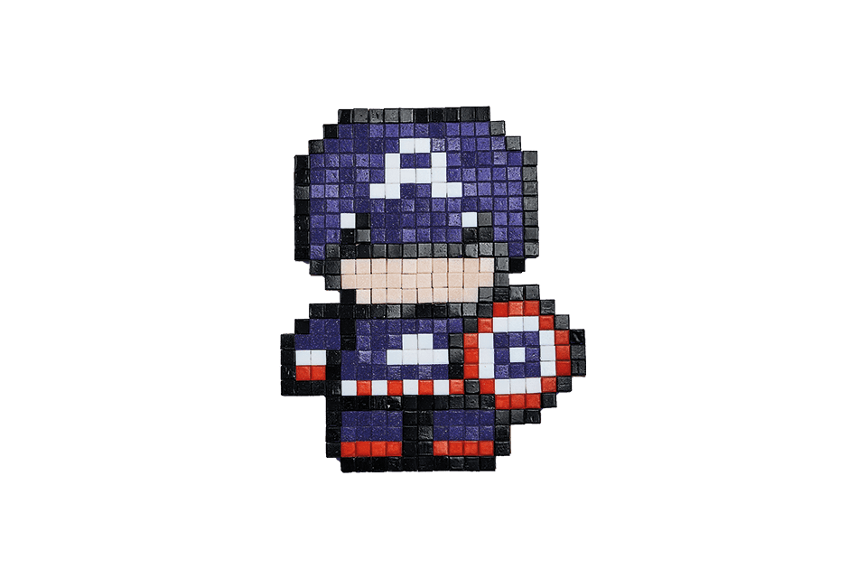 Kit mosaico fai da te con la Pixel Art: Super Eroe - Mosaici di Barbara