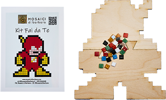 Kit mosaico fai da te con la Pixel Art: Super Eroe - Mosaici di Barbara