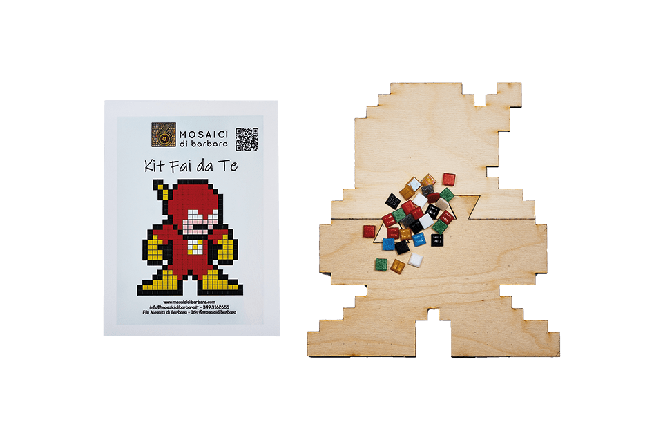 Kit mosaico fai da te con la Pixel Art: Super Eroe - Mosaici di Barbara