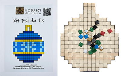 CreaPix: Kit Mosaico fai da te Pallina di Natale blu - Mosaici di Barbara