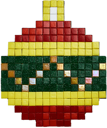 CreaPix: Kit Mosaico fai da te Pallina di Natale rossa - Mosaici di Barbara