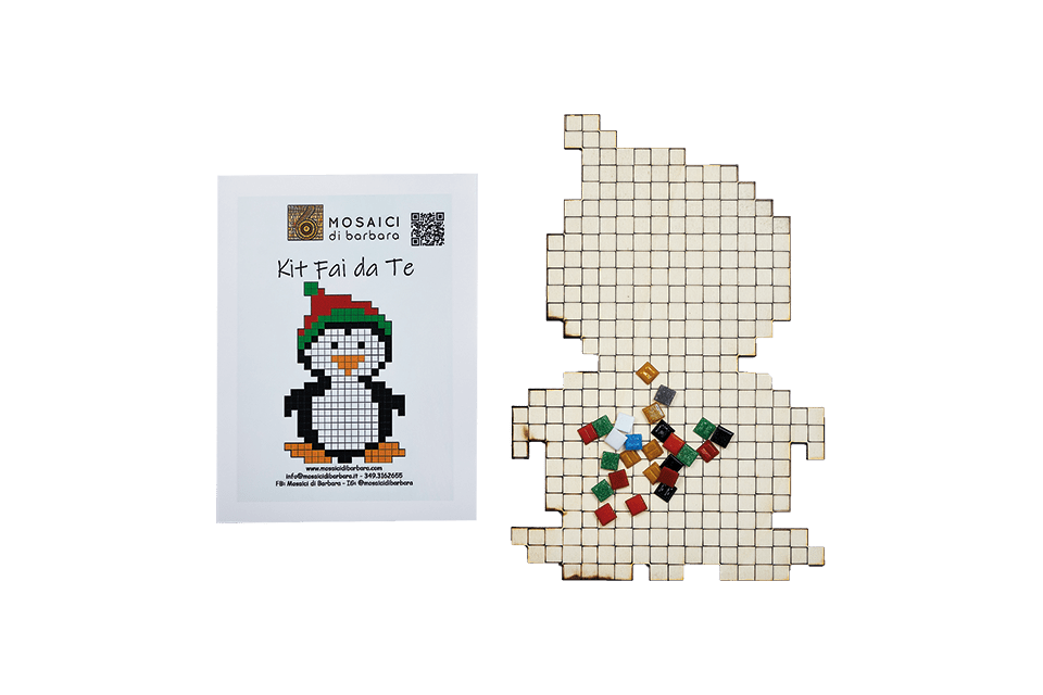 CreaPix: Kit Mosaico fai da te Pinguino di Natale - Mosaici di Barbara
