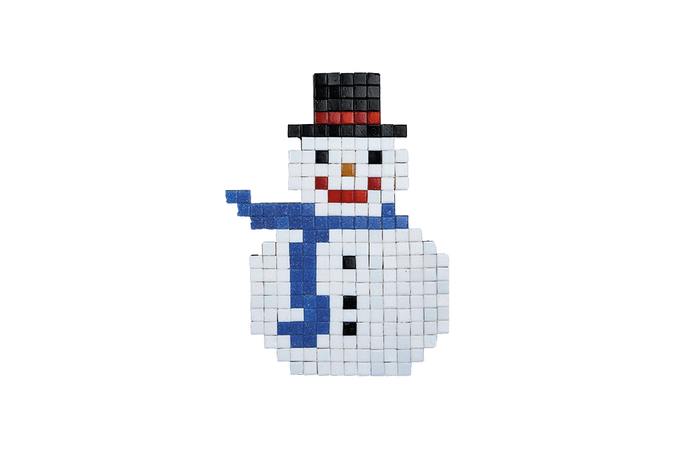 CreaPix: Kit Mosaico Natale fai da te Pupazzo di Neve - Mosaici di Barbara