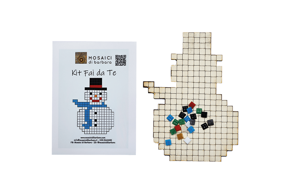 CreaPix: Kit Mosaico Natale fai da te Pupazzo di Neve - Mosaici di Barbara