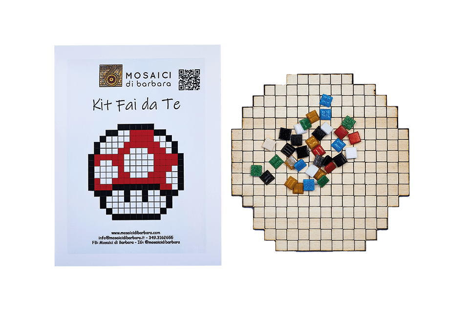 CreaPix: Kit mosaico fai da te con la Pixel Art Funghetto - Mosaici di Barbara