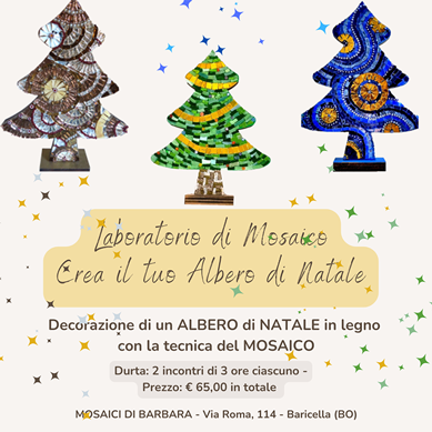 Corso di MOSAICO per Adulti e ragazzi – Crea il tuo ALBERO DI NATALE in Mosaico - Mosaici di Barbara