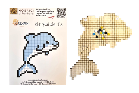 CreaPix: Kit Mosaico fai da te Delfino - Mosaici di Barbara