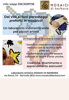 Laboratori di MOSAICO per Bambini con la Pixel Art- Mosaici di Barbara