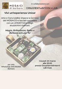 Arte e Svago | Corso di MOSAICO con APERITIVO- Mosaici di Barbara