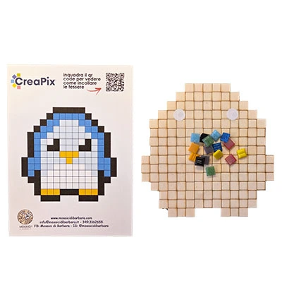 CreaPix: Kit Mosaico fai da te Pinguino blu - Mosaici di Barbara